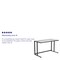 Emma and Oliver Glass Top Desk with Pedestal Metal Frame - Home Office Furniture